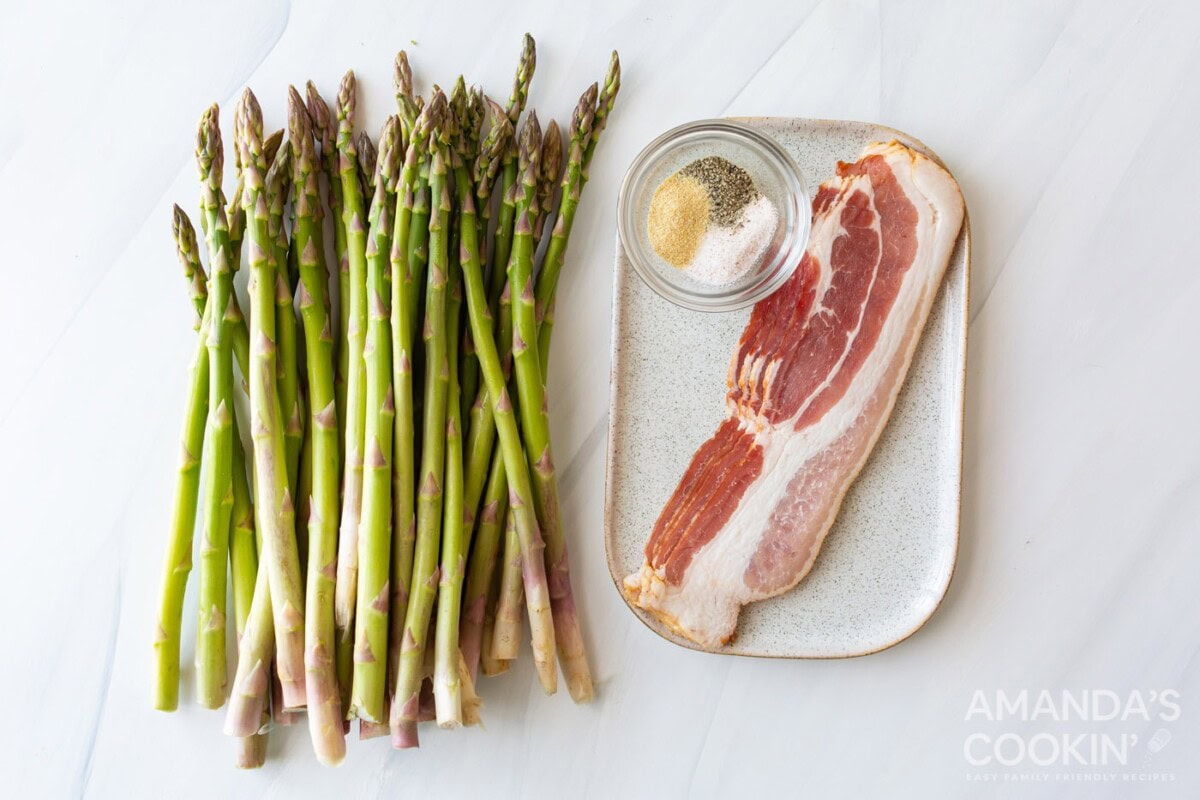 ingredients for Air Fryer Bacon Wrapped Asparagus