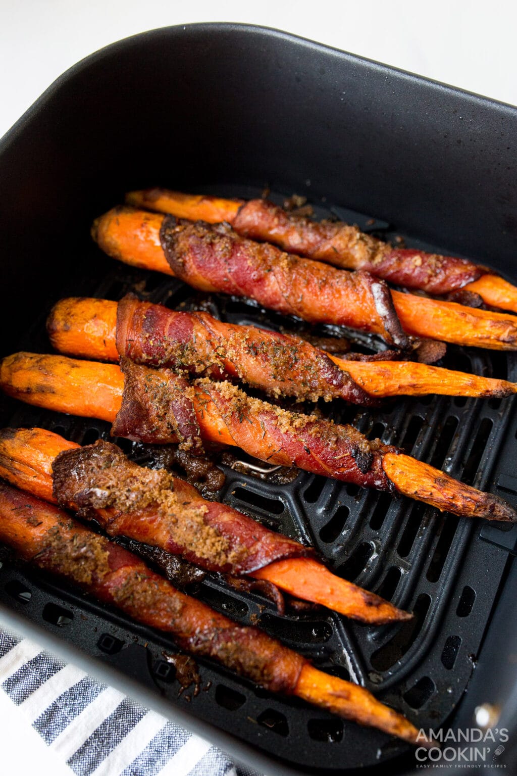 Air Fryer Bacon Wrapped Carrots Amanda's Cookin' Air Fryer Recipes
