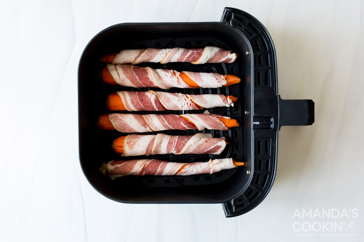 bacon wrapped carrots in an air fryer