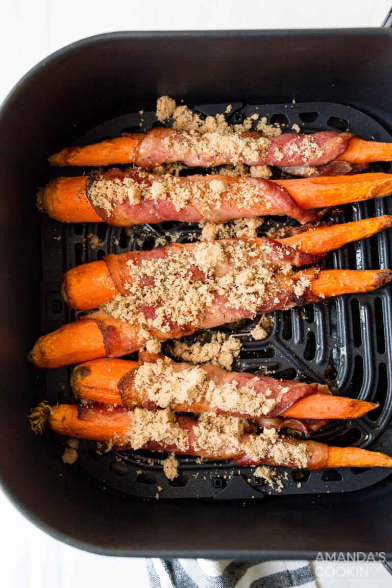 Air Fryer Bacon Wrapped Carrots Amanda's Cookin' Air Fryer Recipes