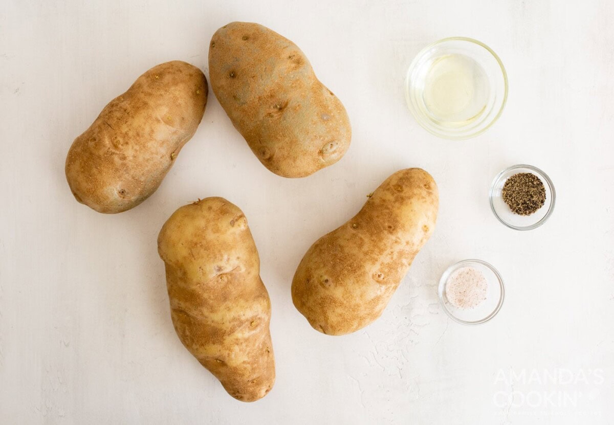 ingredients for making air fryer baked potatoes