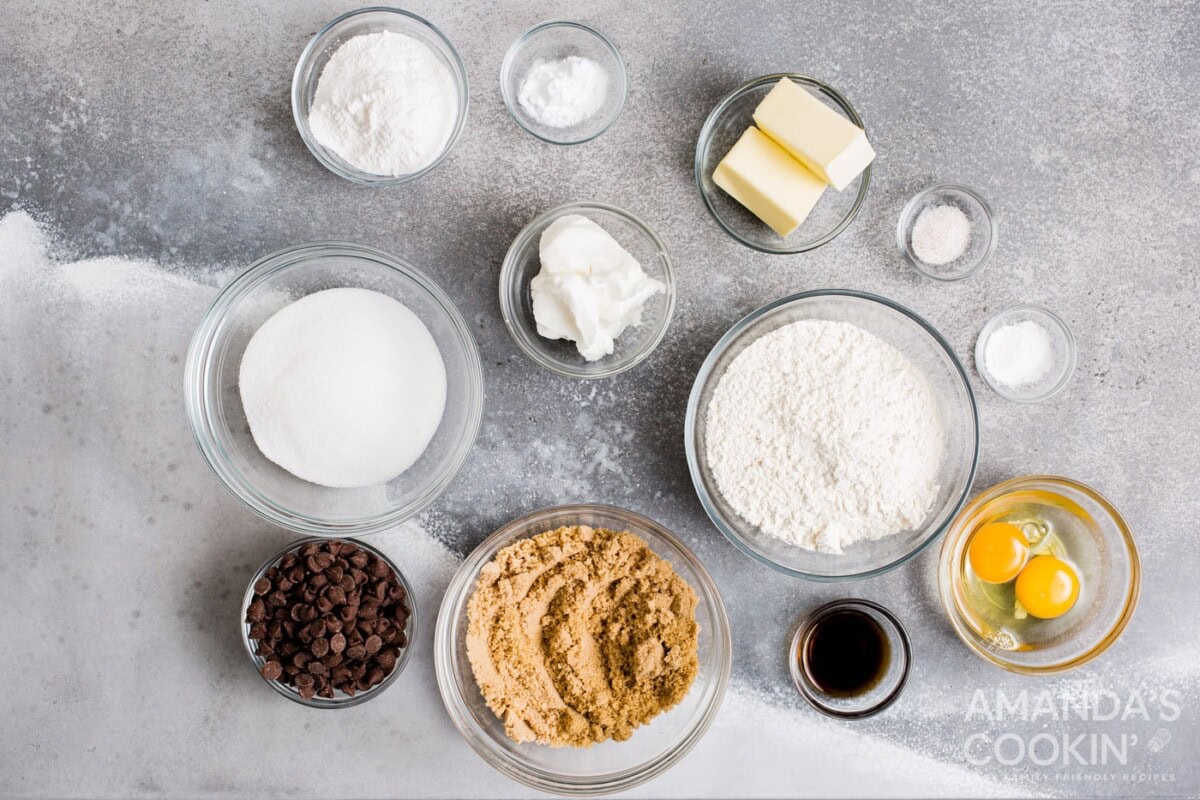 ingredients for air fryer chocolate chip cookies