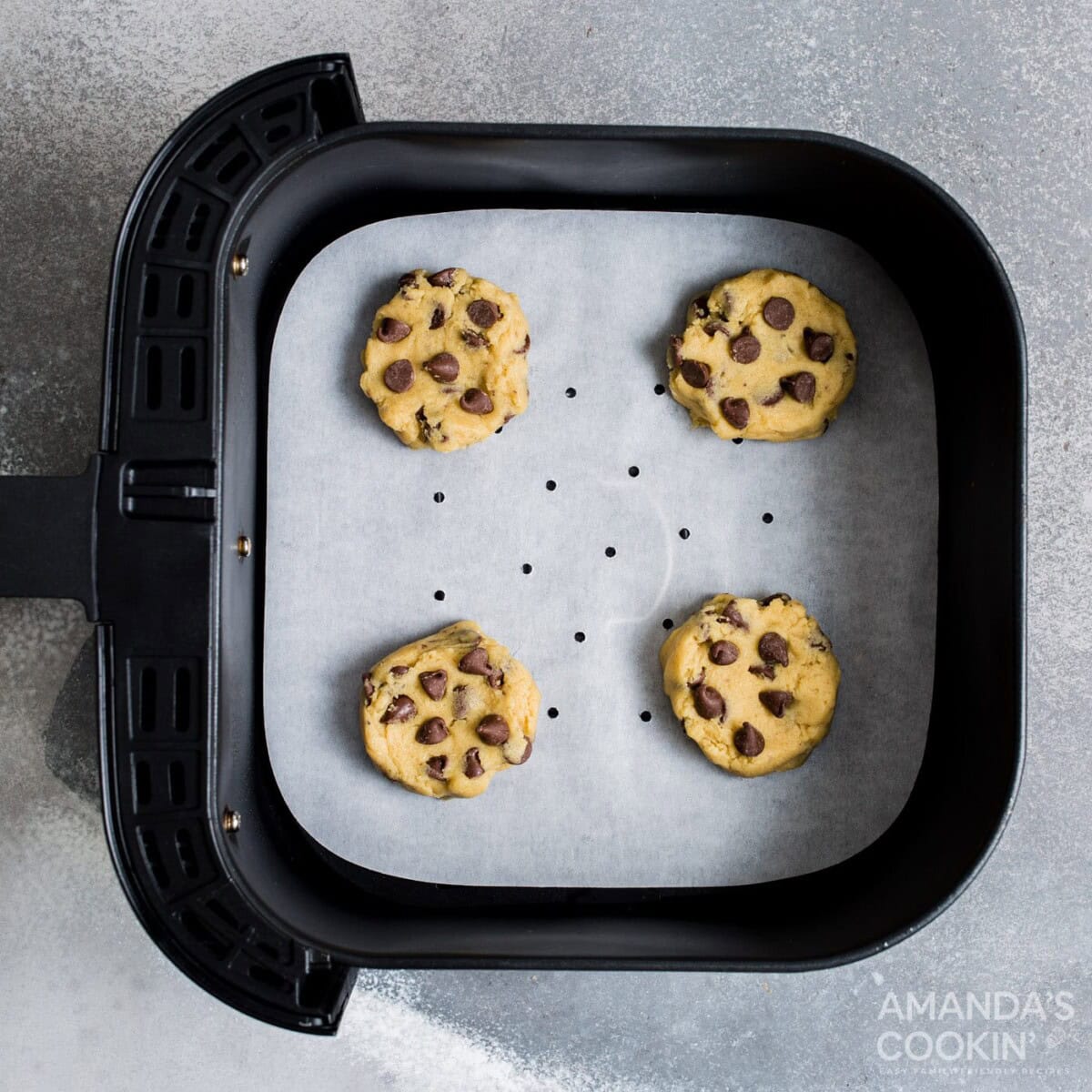 chocolate chip cookie dough in air fryer