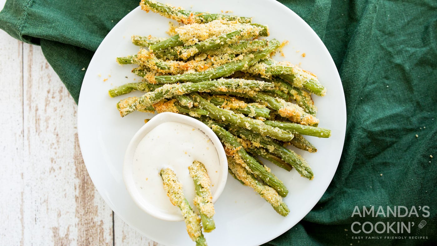 Make Air Fryer Green Bean Fries Amanda's Cookin'
