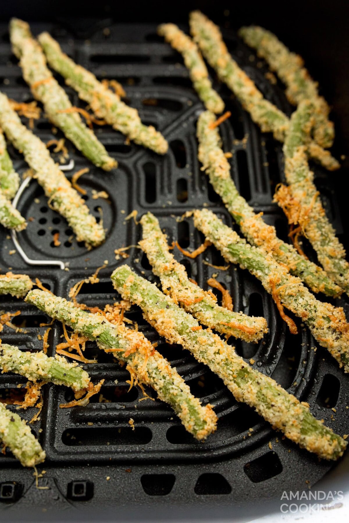 Air Fryer Green Bean Fries in an air fryer basket
