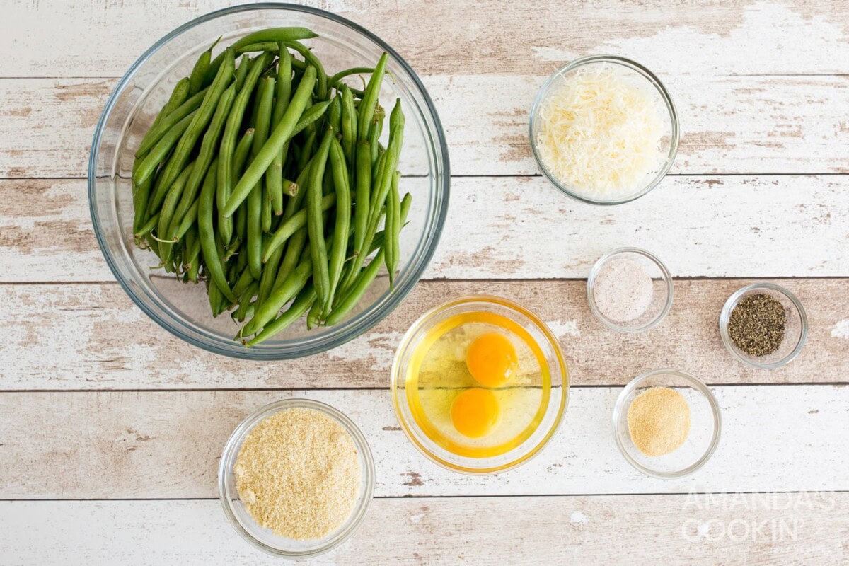 ingredients for making Air Fryer Green Bean Fries