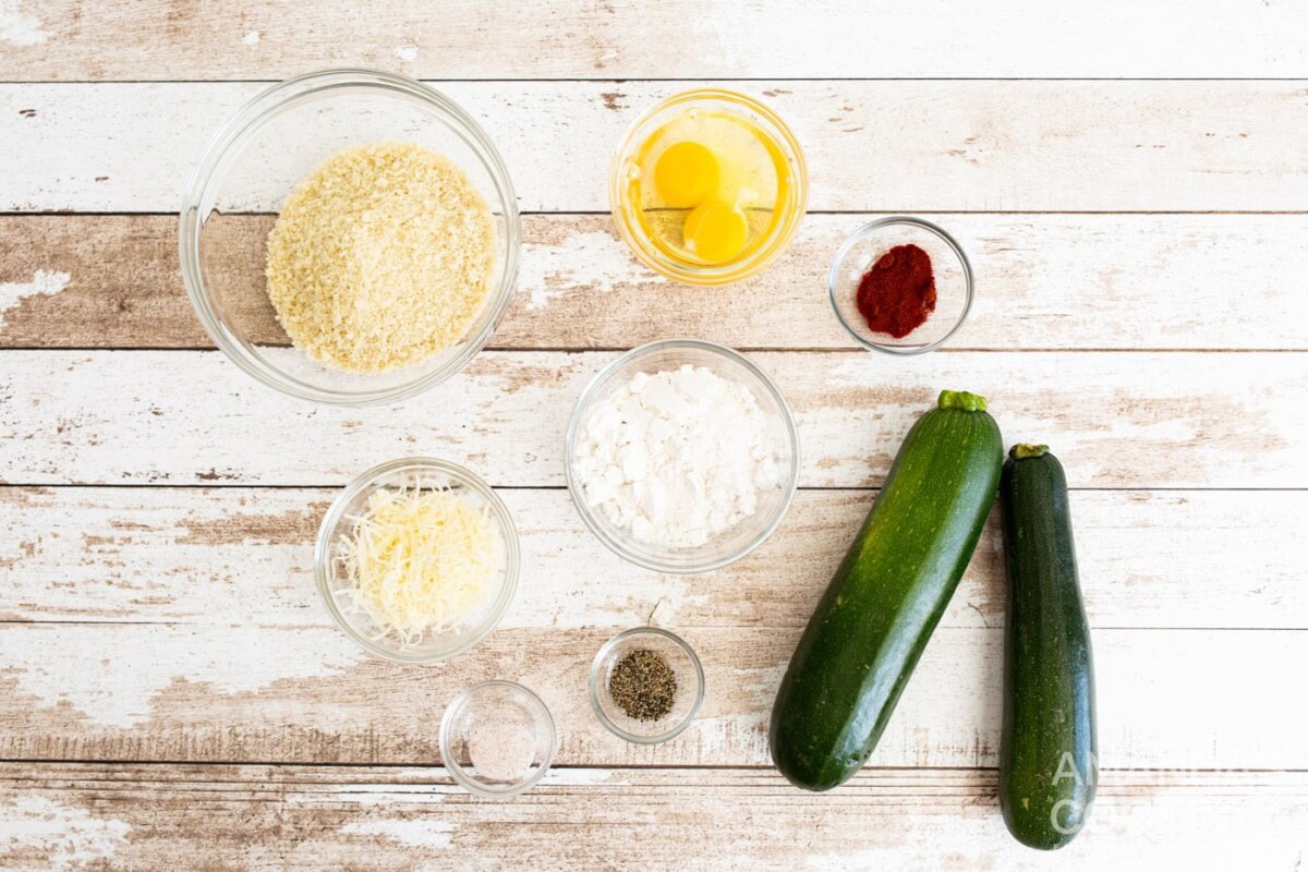 ingredients for air fryer zucchini fries