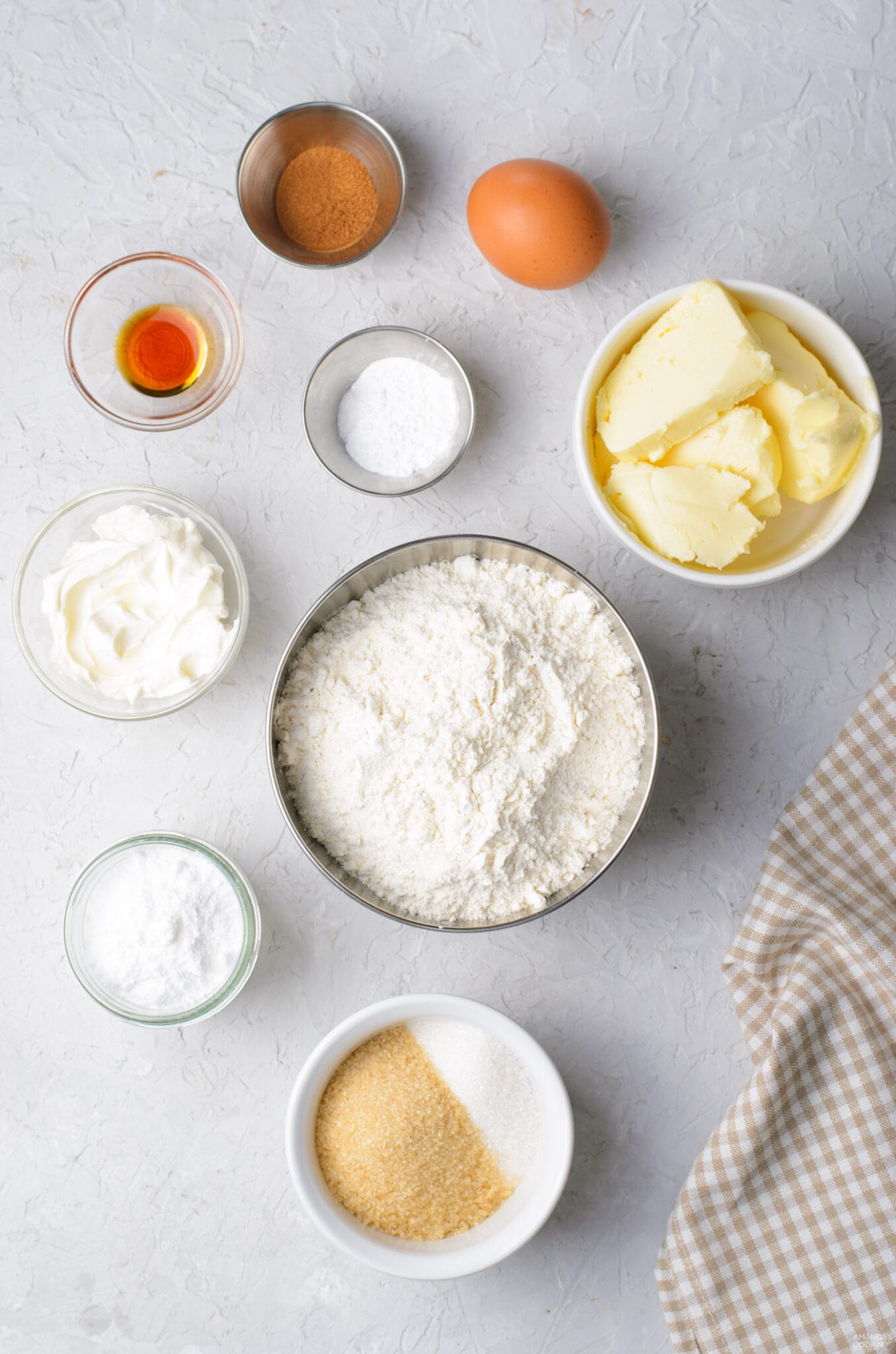 ingredients for cinnamon roll cookies