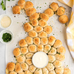 Pull apart bread in the shape of a bunny rabbit