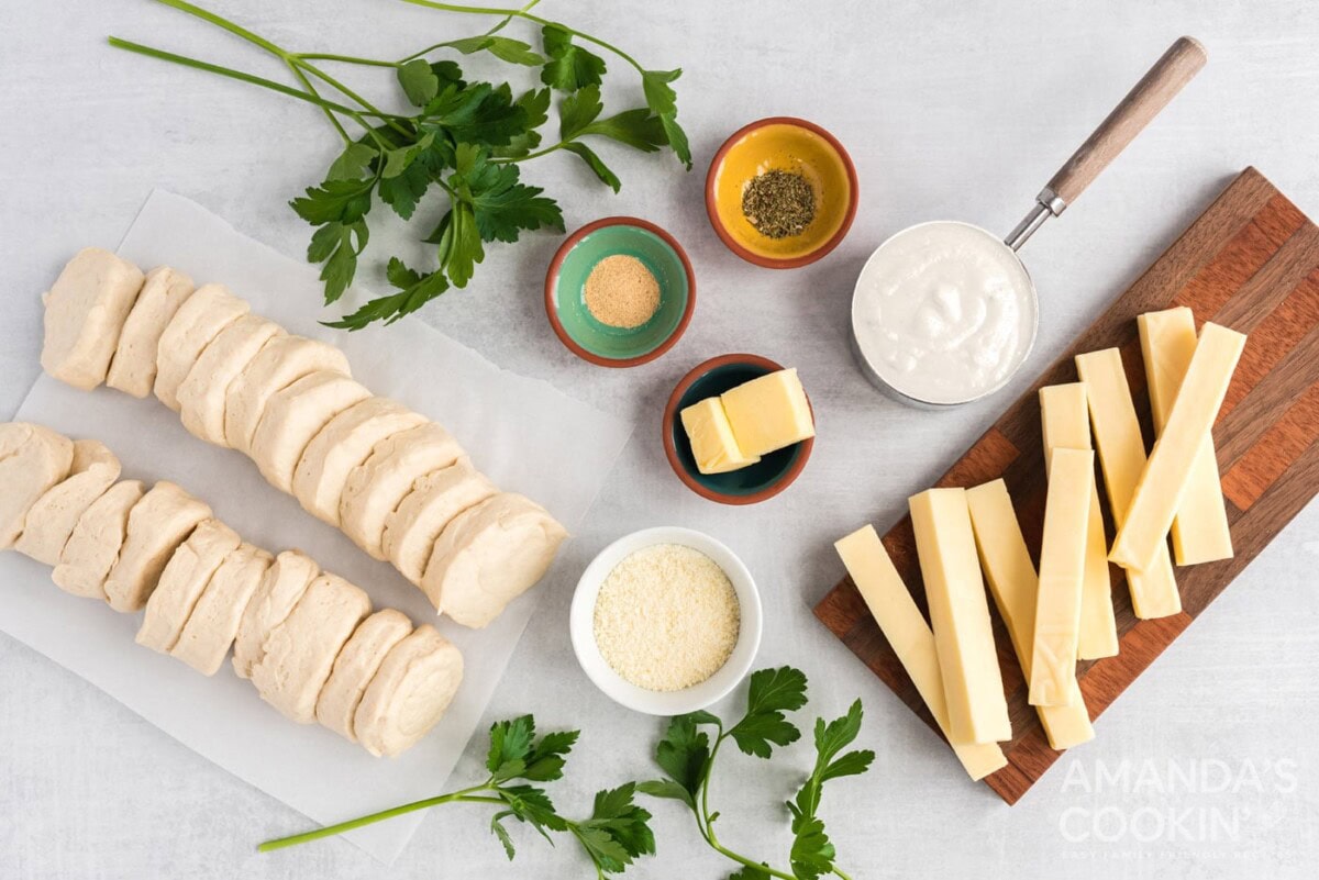 ingredients you need to make Easter bunny pull apart bread