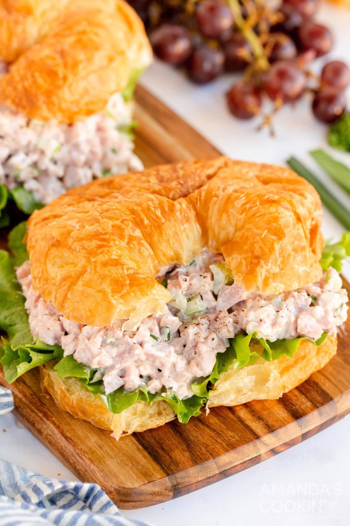 ham salad on a croissant