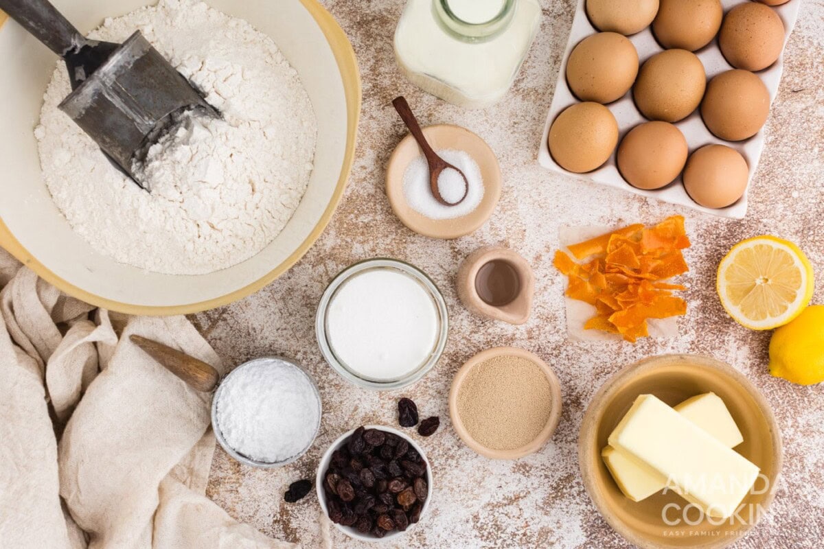 ingredients for Hot Cross Buns
