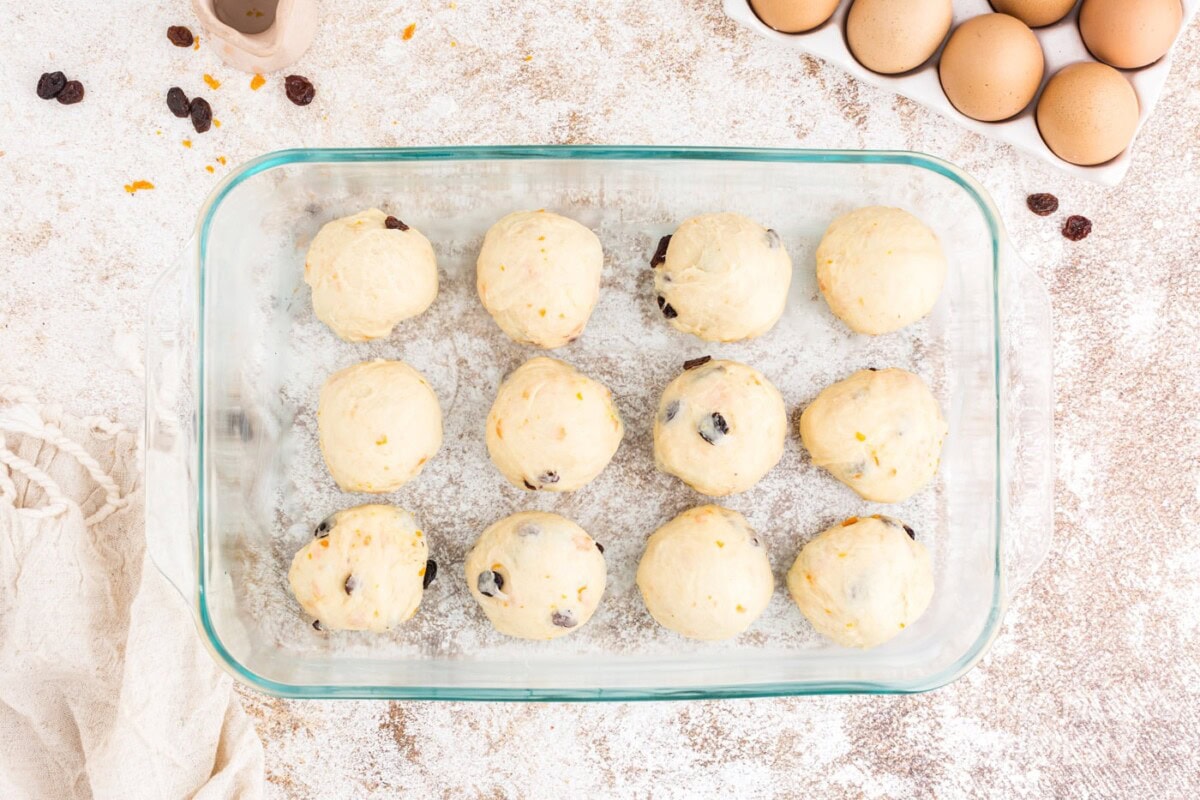 dough in a baking dish