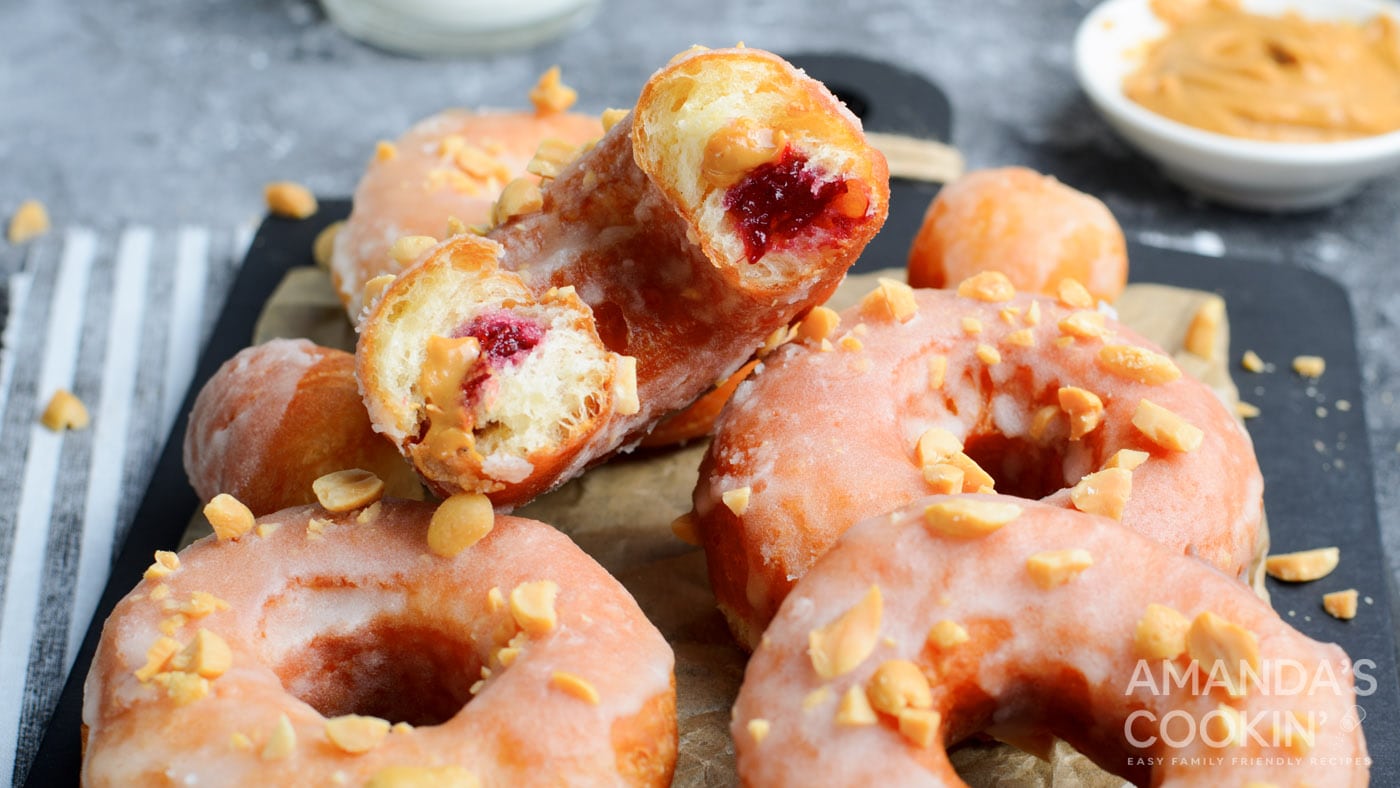 Biting into this donut is similar to what you would imagine the taste of a deep-fried PB&J would be 