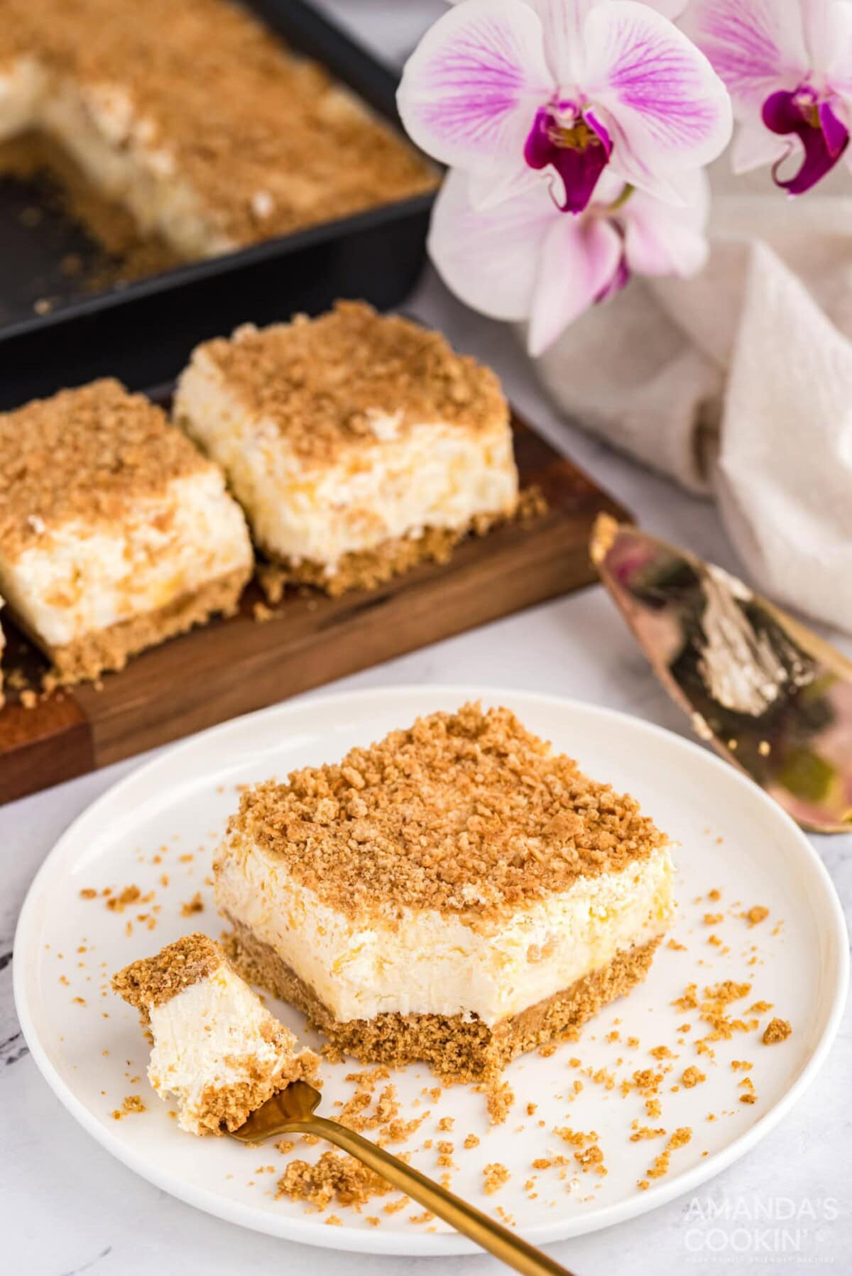 slice of pineapple dream on a plate