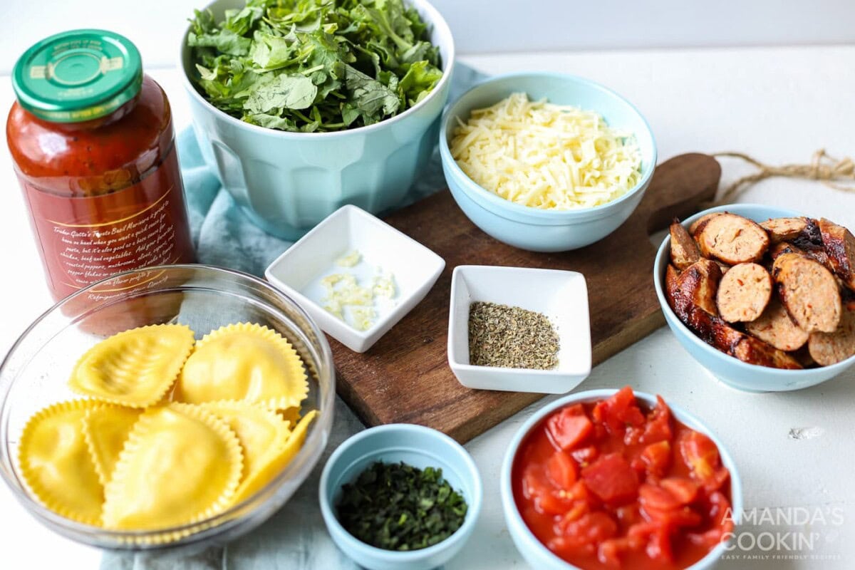 ingredients for Ravioli Lasagna