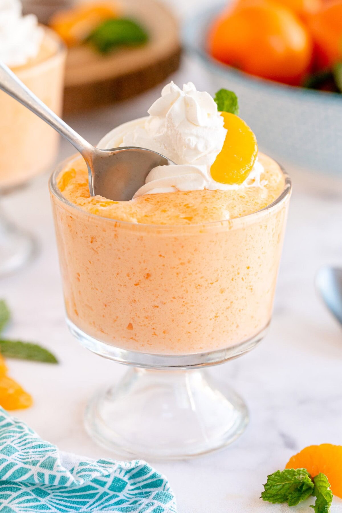 spoon in whipped jello cup