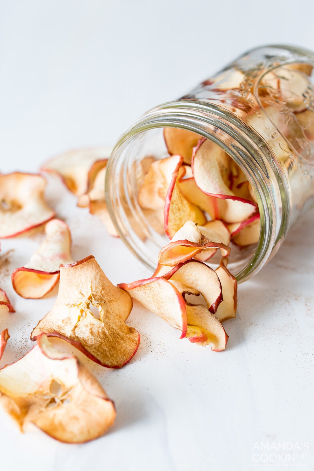 jar of air fryer apple chips