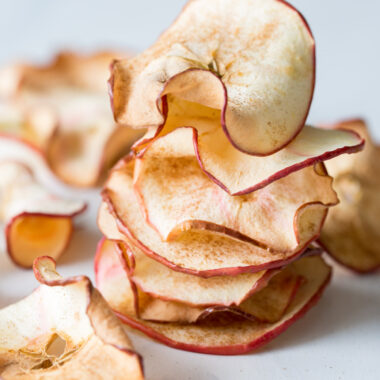 stack of apple chips