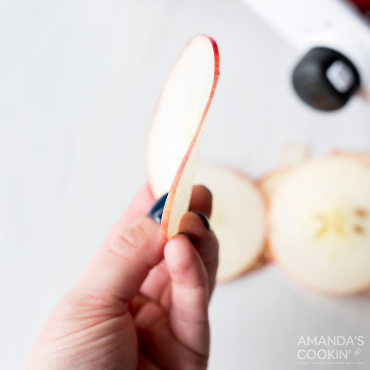 thin sliced apple
