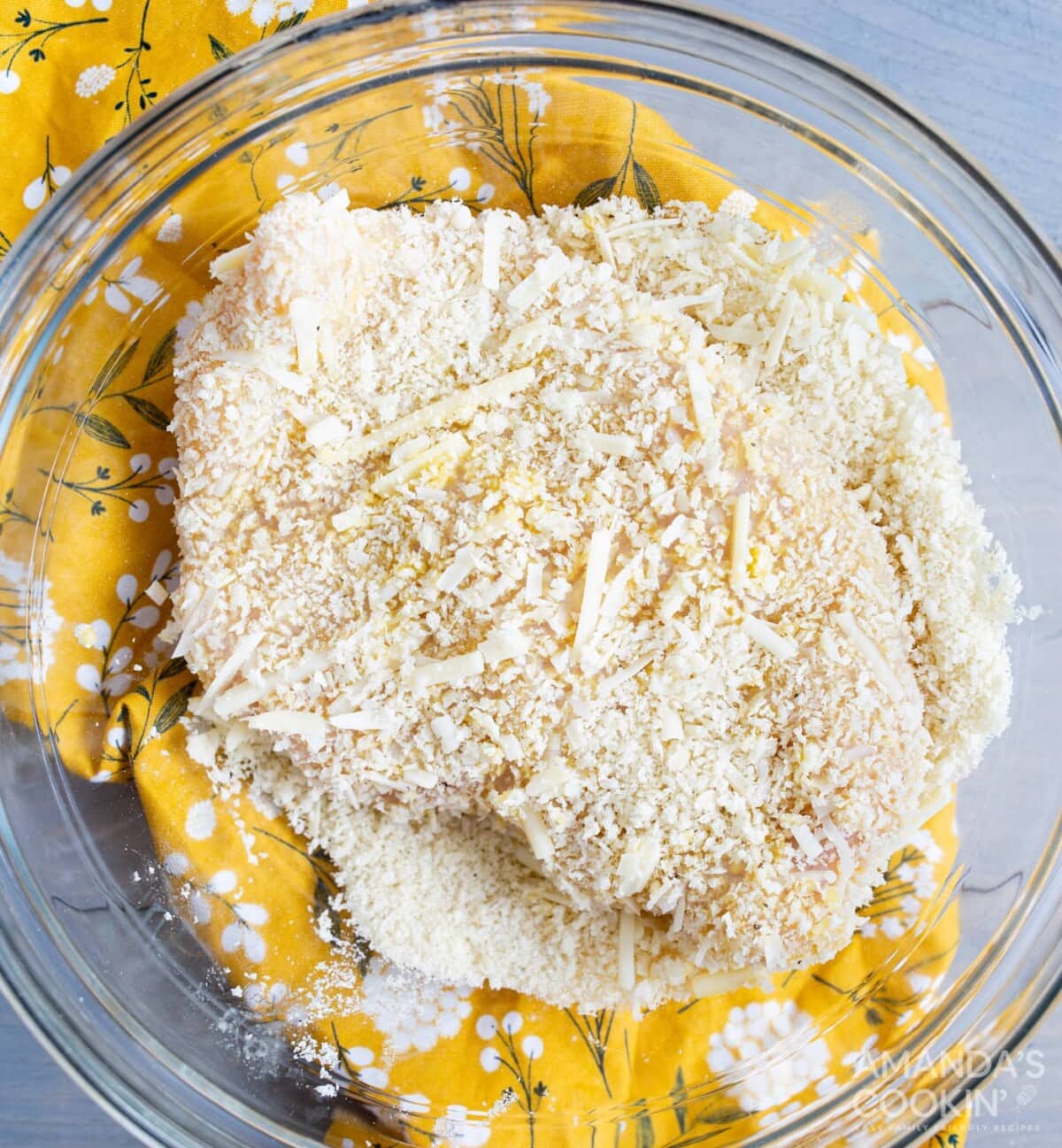 chicken coated in breadcrumbs