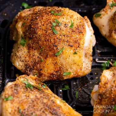 Air Fryer Chicken Thighs - Amanda's Cookin' - Air Fryer Recipes
