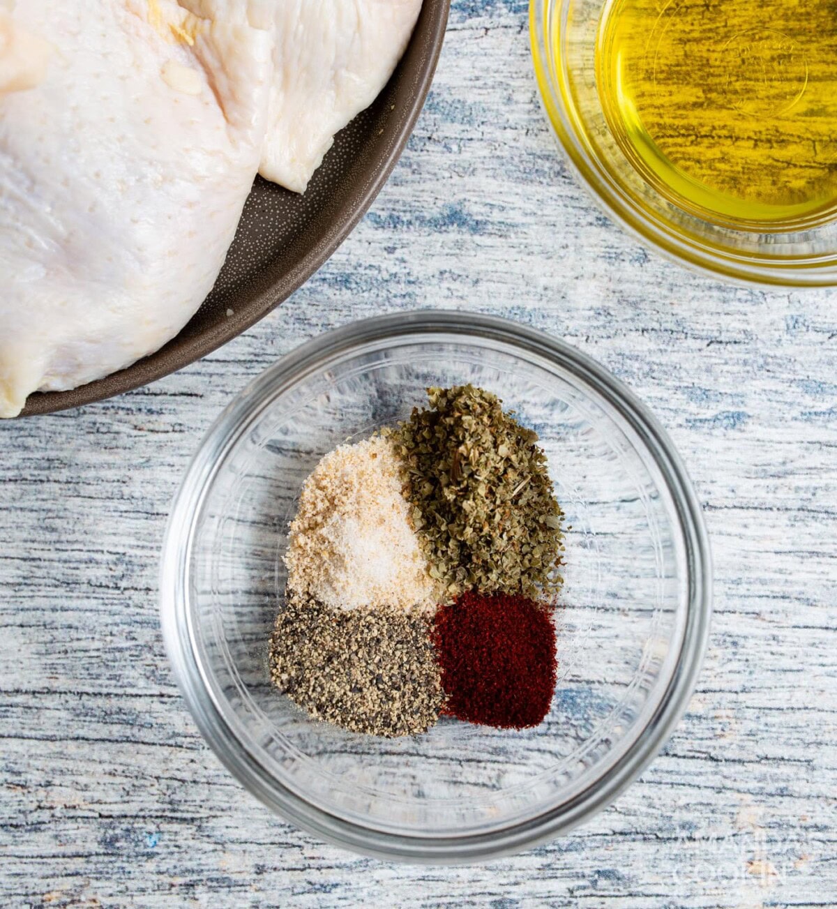 seasonings in a small bowl