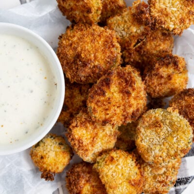 Air Fryer Fried Pickles - Amanda's Cookin' - Appetizers