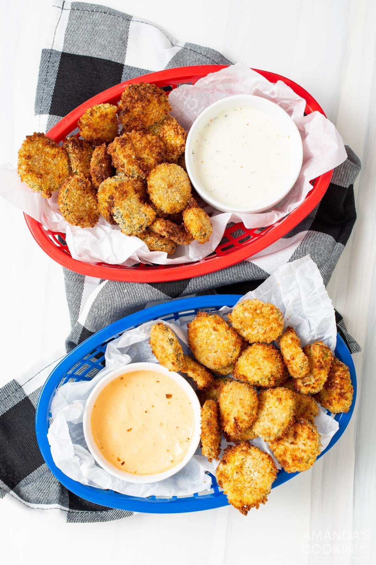 2 baskets of air fryer pickles
