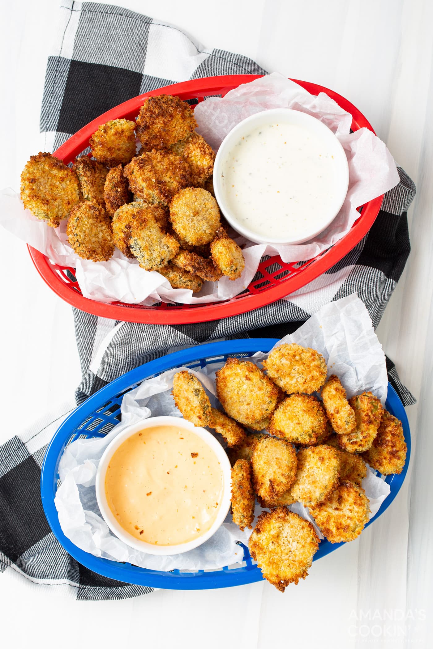 Air Fryer Fried Pickles - Amanda's Cookin' - Apps & Finger Foods