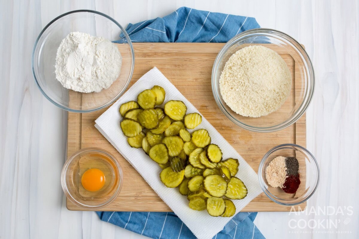 ingredients for making fried pickles in the air fryer