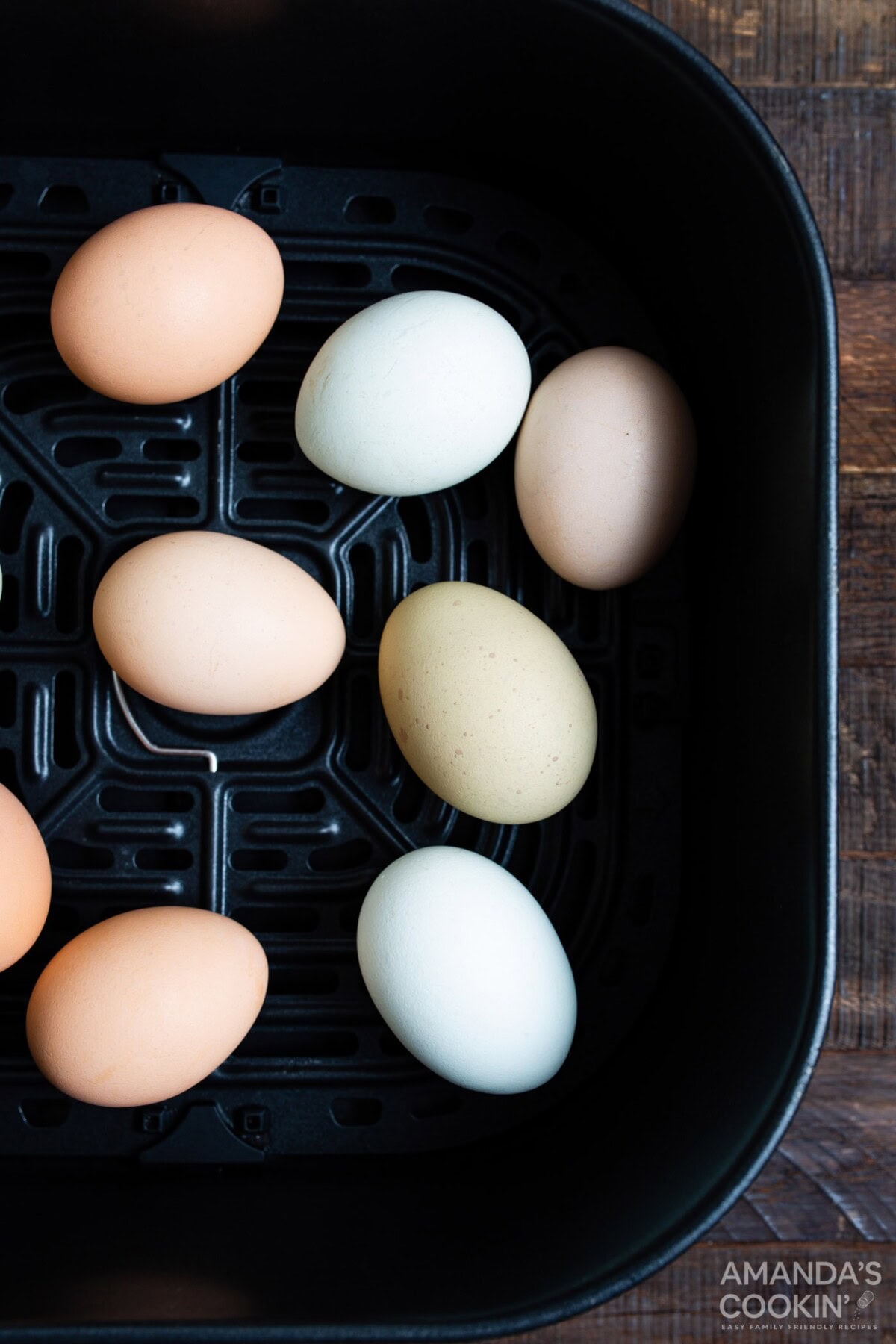 eggs in an air fryer basket