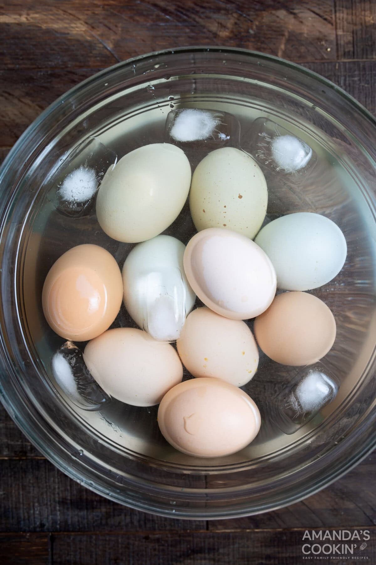 eggs in an ice bath
