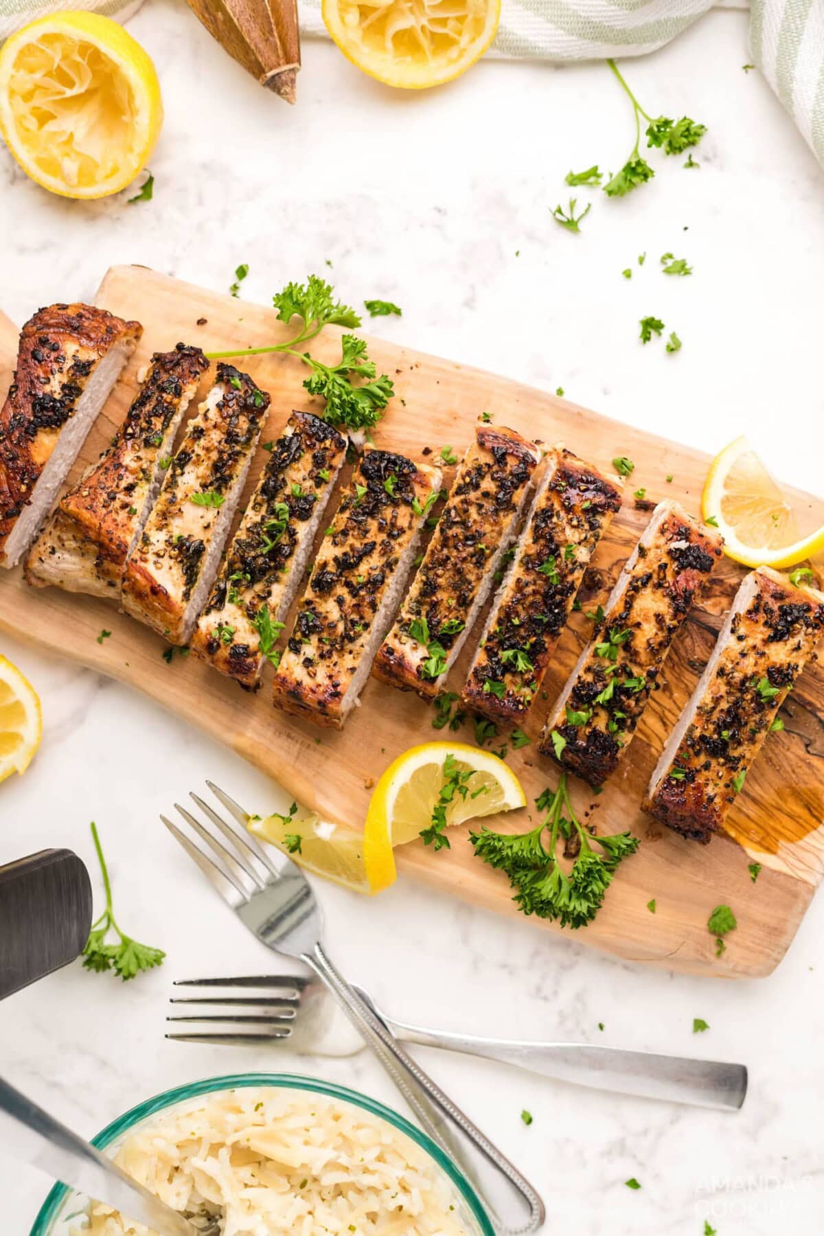 sliced Air Fryer Pork Tenderloin