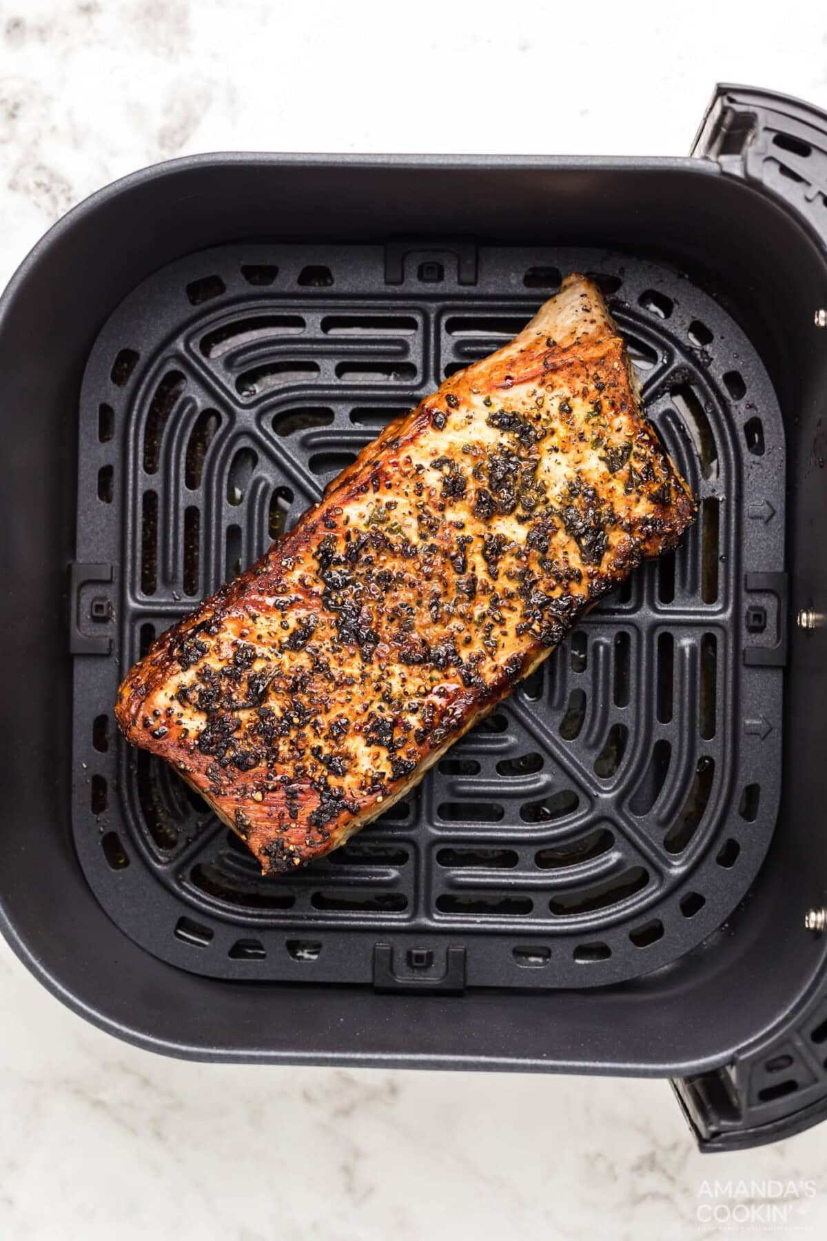 cooked pork tenderloin in the air fryer