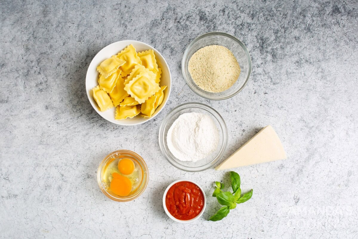ingredients for making air fryer ravioli