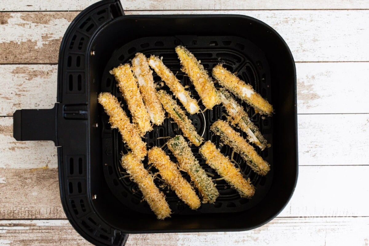 zucchini fries in air fryer basket