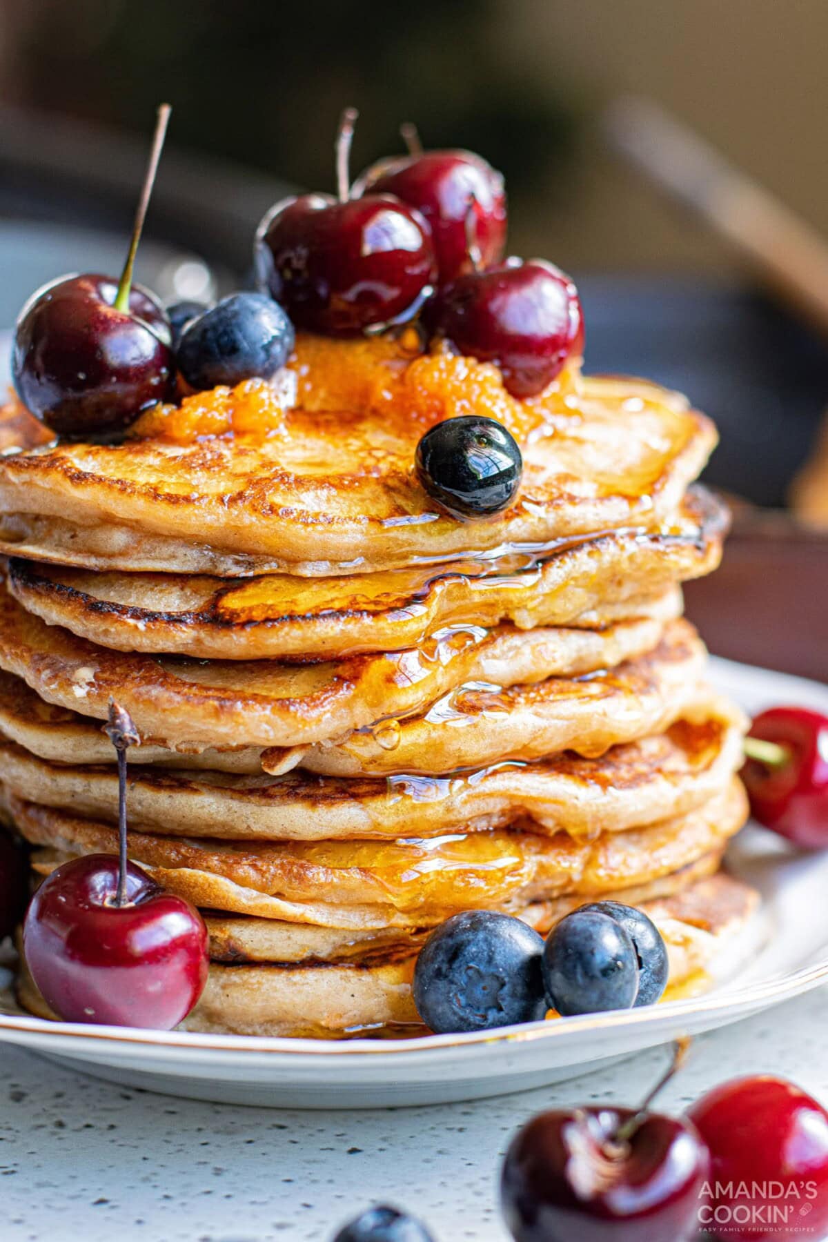 stack of carrot cake pancakes