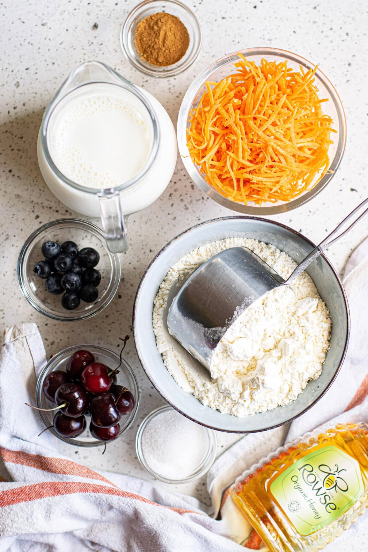 ingredients for carrot cake pancakes