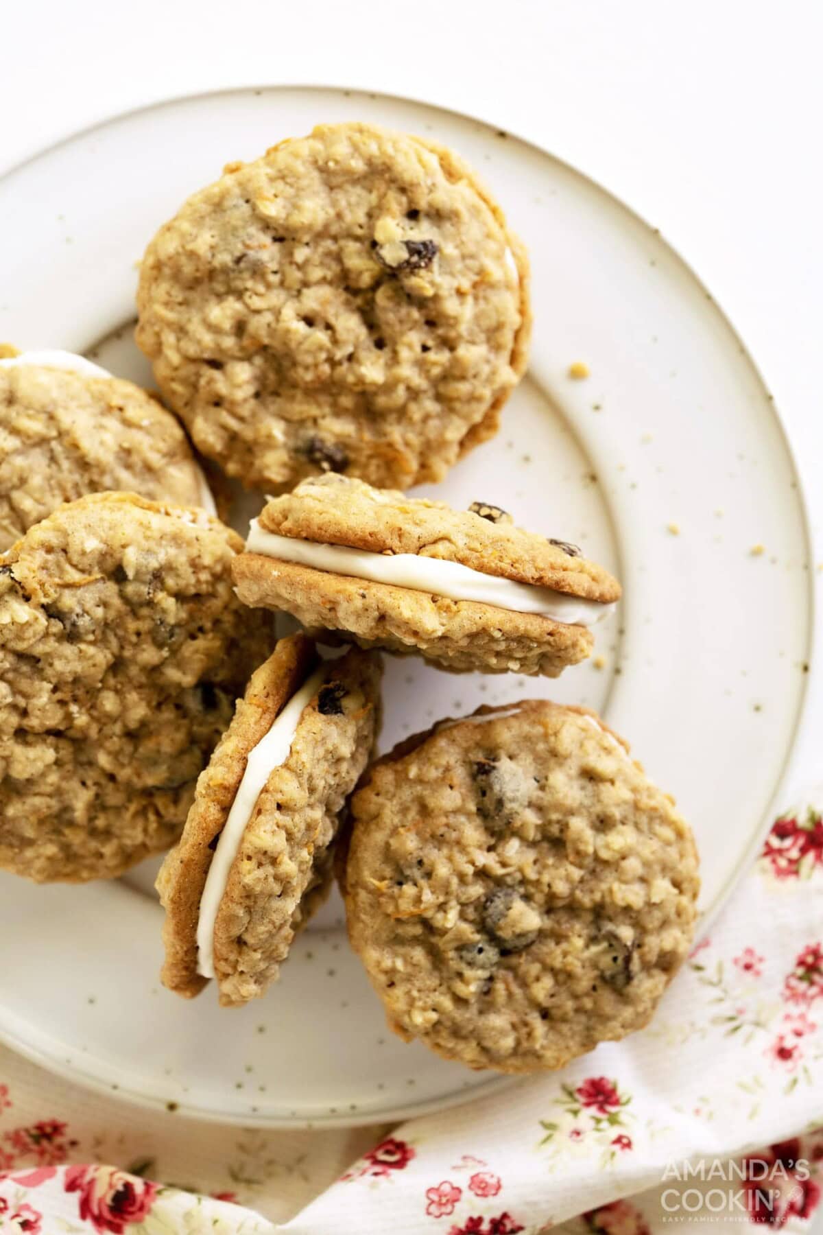 Carrot Cake Sandwich Cookies on a plate