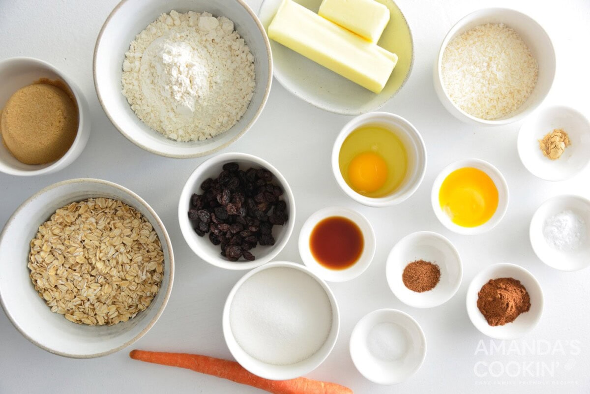 ingredients for Carrot Cake Sandwich Cookies