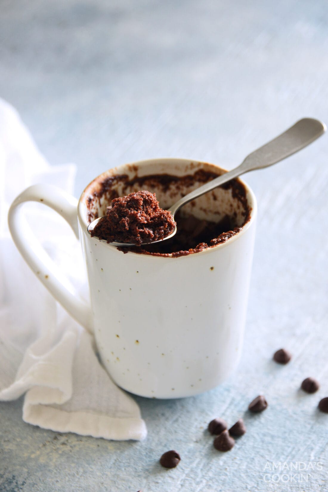 chocolate cake in a mug