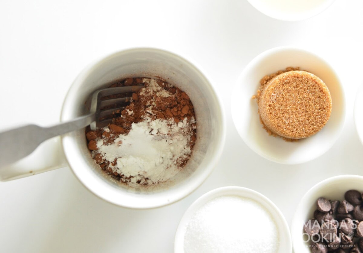 dry ingredients in mug