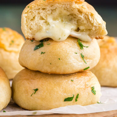 stack of cheesy rolls