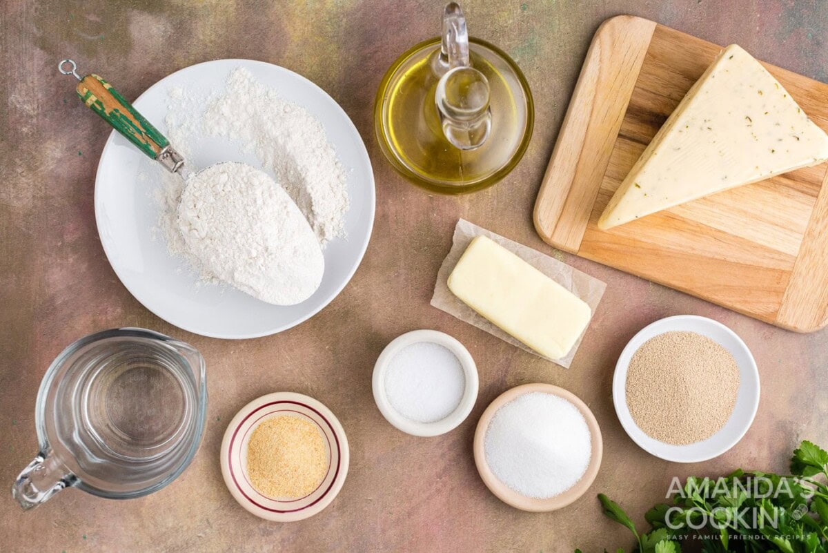 ingredients for garlic cheese rolls