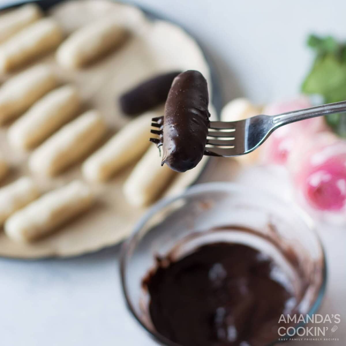 fork holding homemade bounty bar