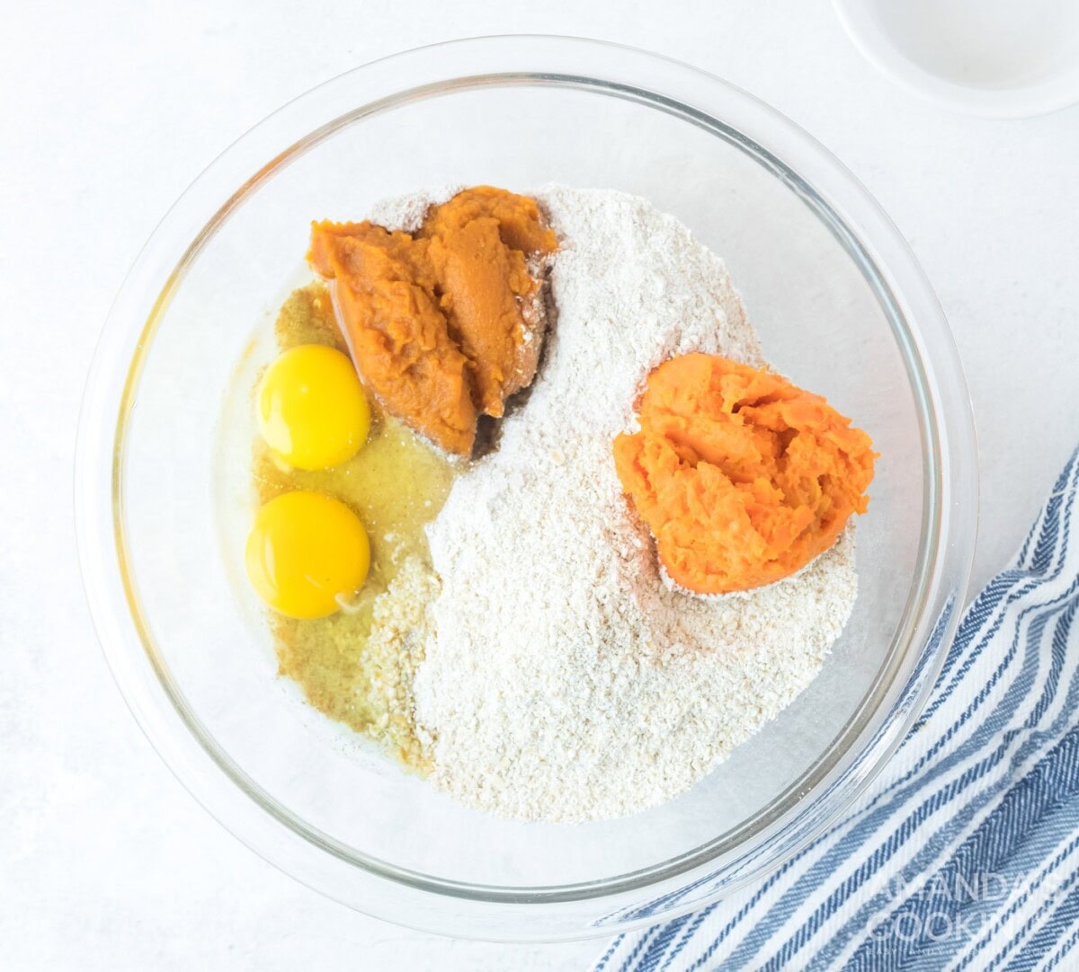 all ingredients for dog treats in a bowl