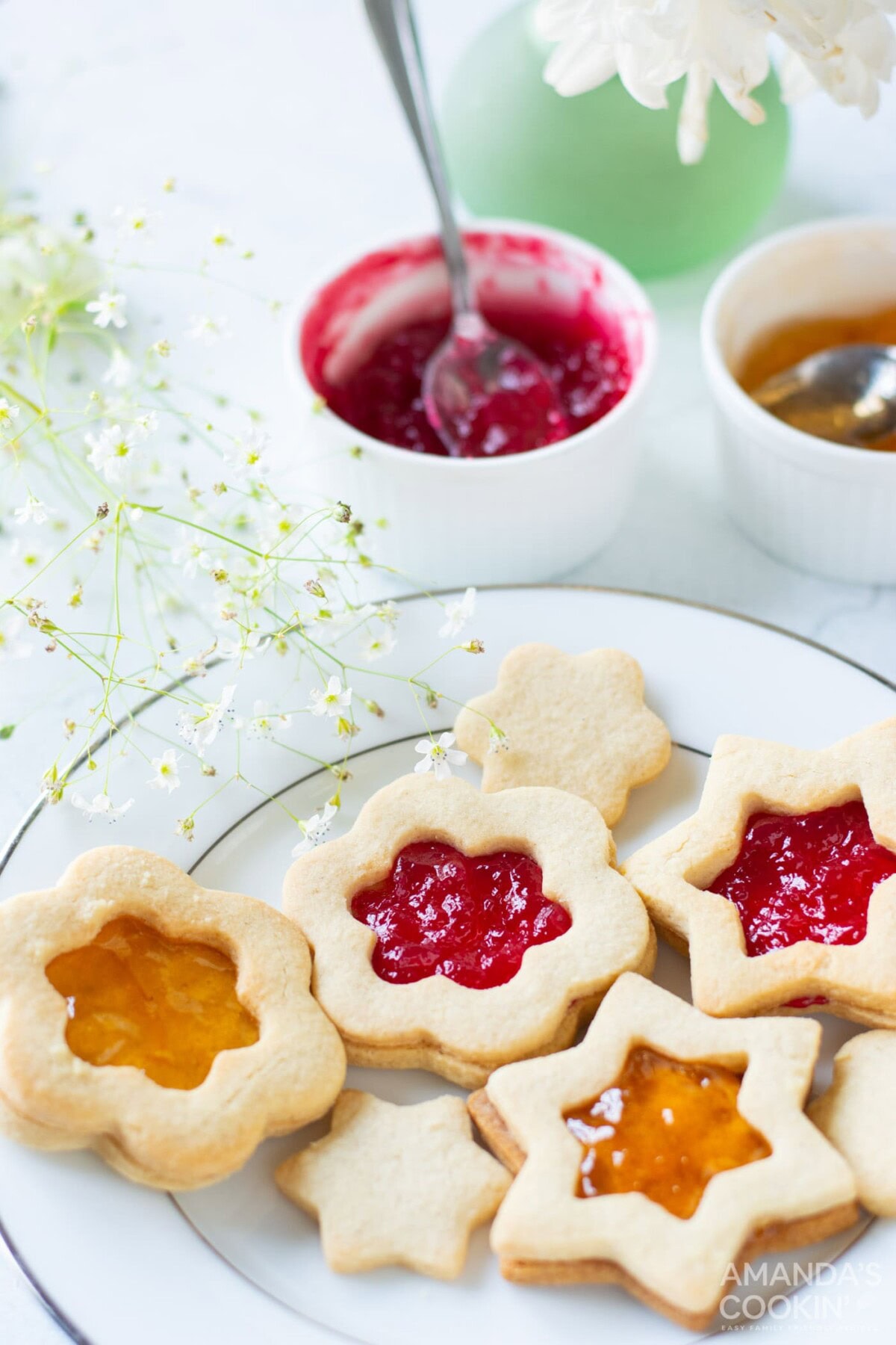 plate of Linzer Cookies