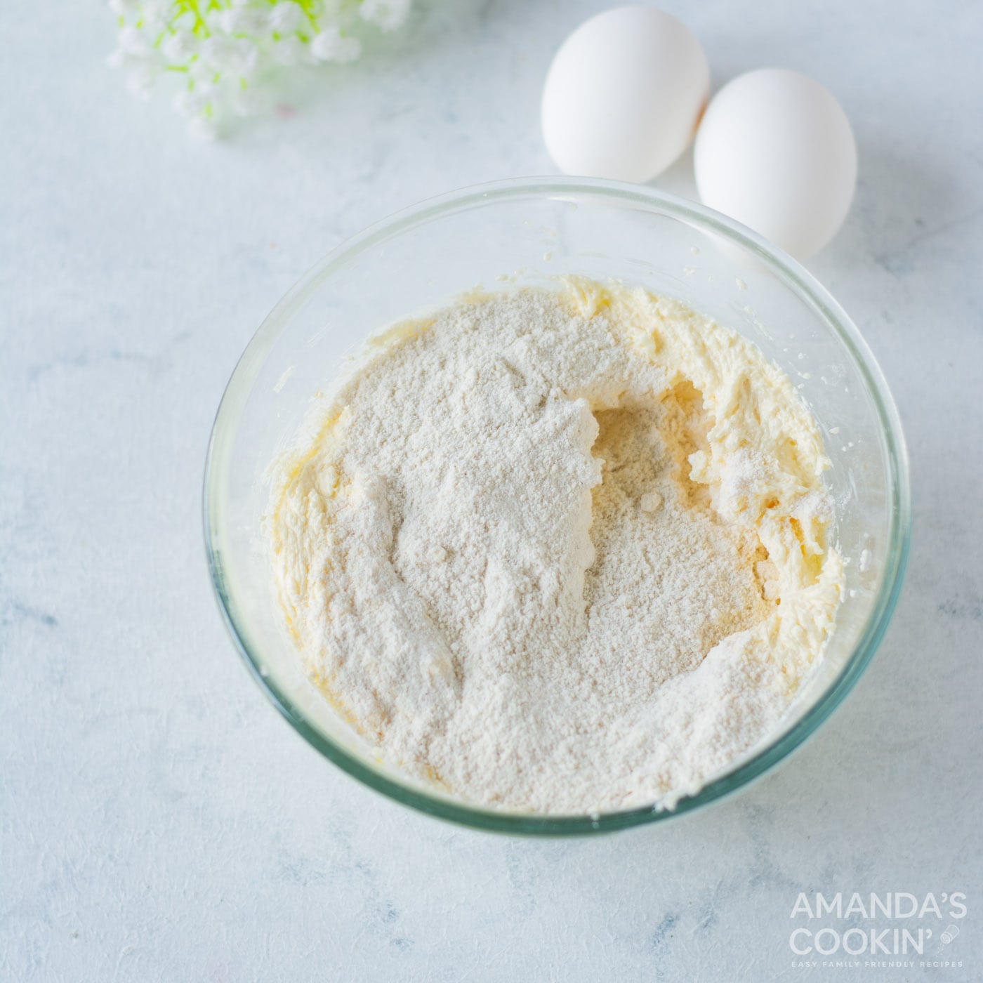 almond flour, all-purpose flour, salt, and cinnamon in a bowl