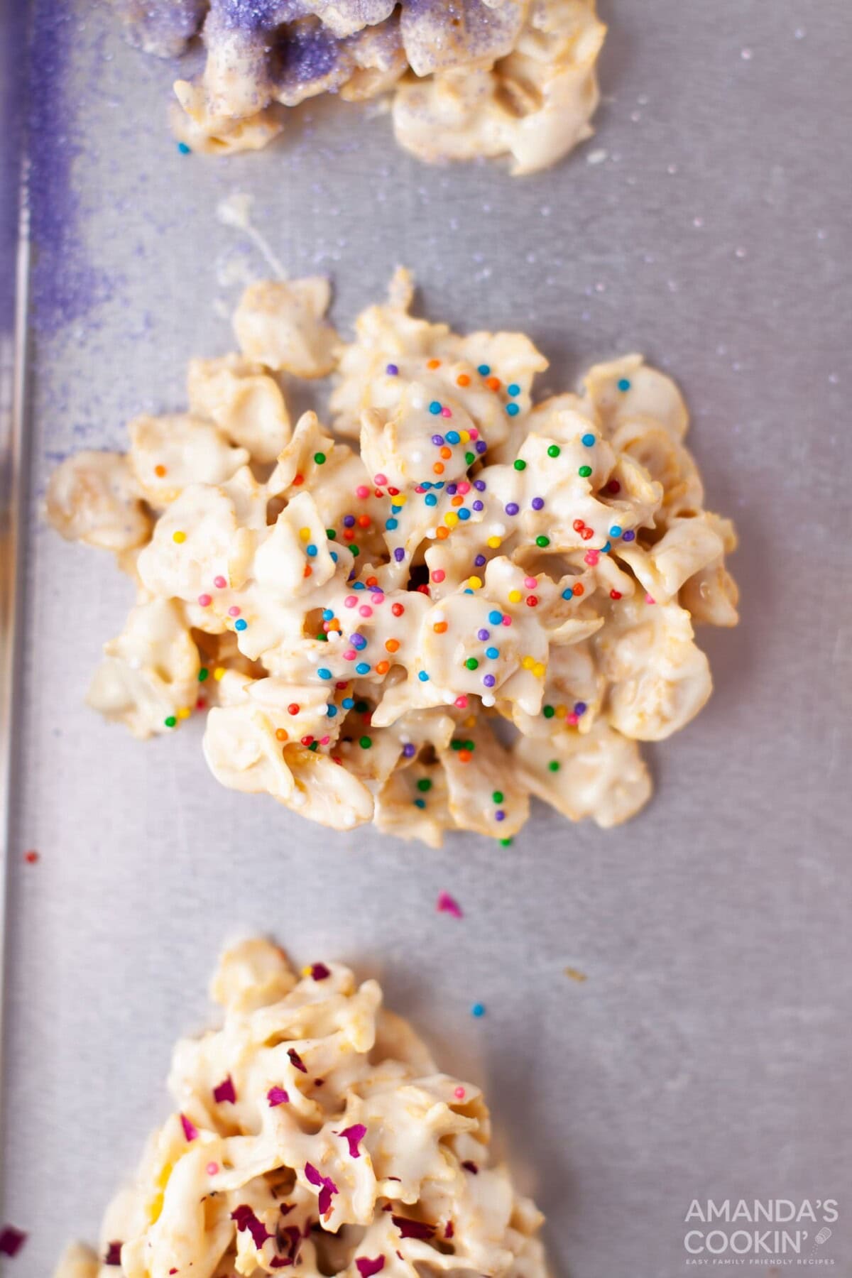 no bake cornflake cookie made with white chocolate